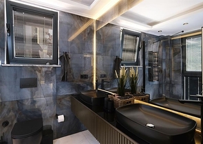 Сучасна вілла з панорамним видом на море в Аланьї