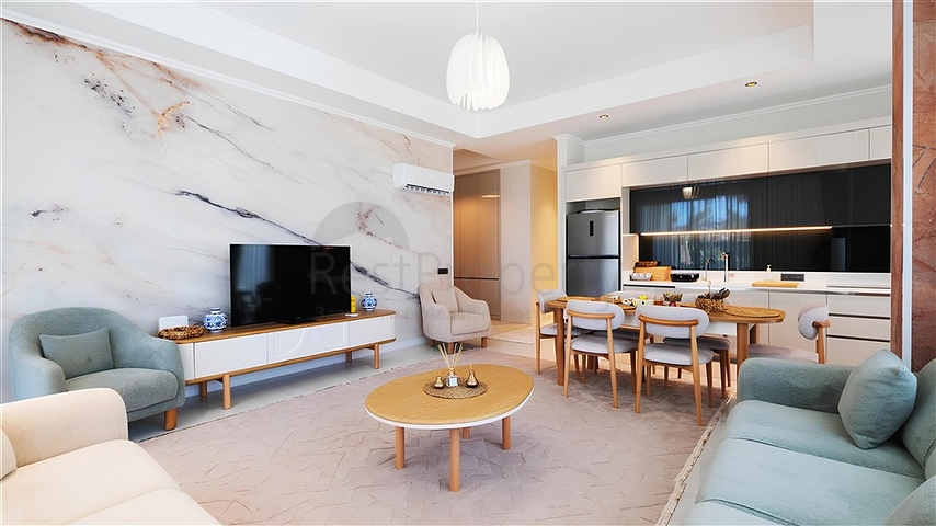 Розкішна квартира 3 + 1 з садом в елітному комплексі біля моря