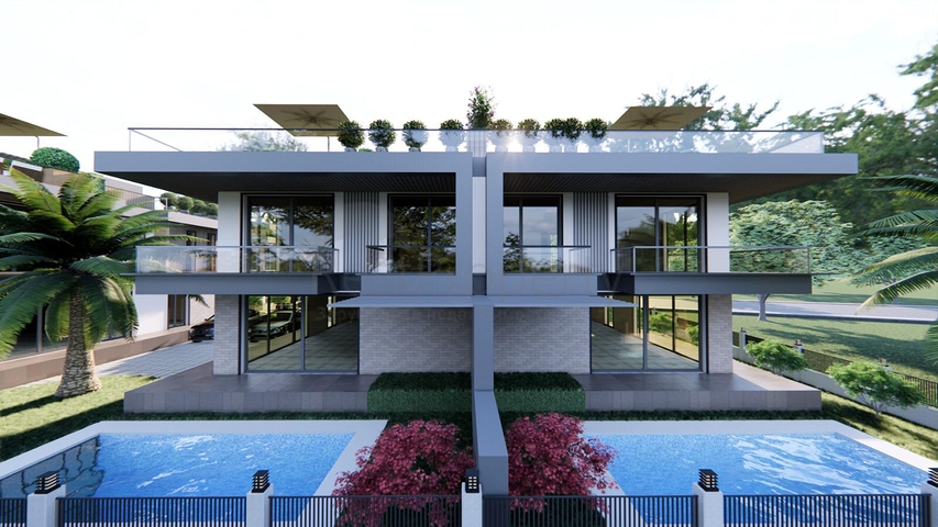 На продаж пропонуються вілли планування 4 + 1 в районі Дошемеалти - Анталія 