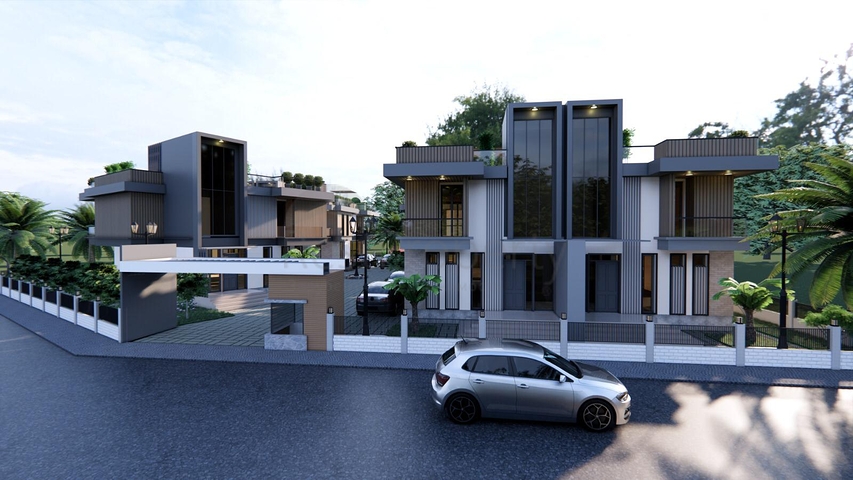 На продаж пропонуються вілли планування 4 + 1 в районі Дошемеалти - Анталія 