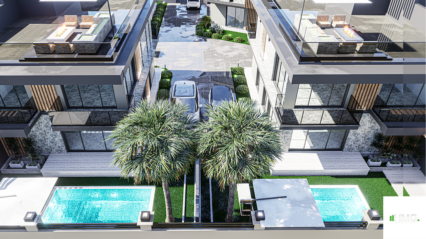 На продаж пропонуються вілли планування 4 + 1 в районі Дошемеалти - Анталія 