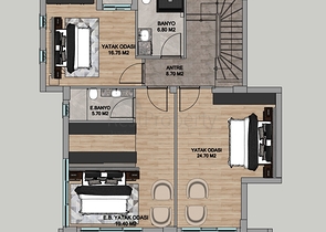 На продаж пропонуються вілли планування 4 + 1 в районі Дошемеалти - Анталія 