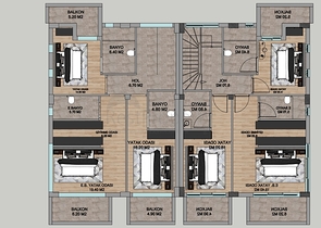 На продаж пропонуються вілли планування 4 + 1 в районі Дошемеалти - Анталія 