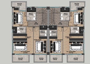 На продаж пропонуються вілли планування 4 + 1 в районі Дошемеалти - Анталія 